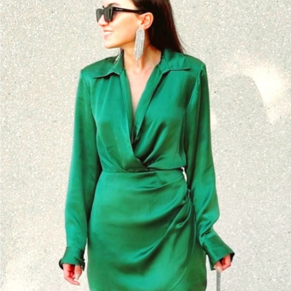 Zara Green Wrap Dress